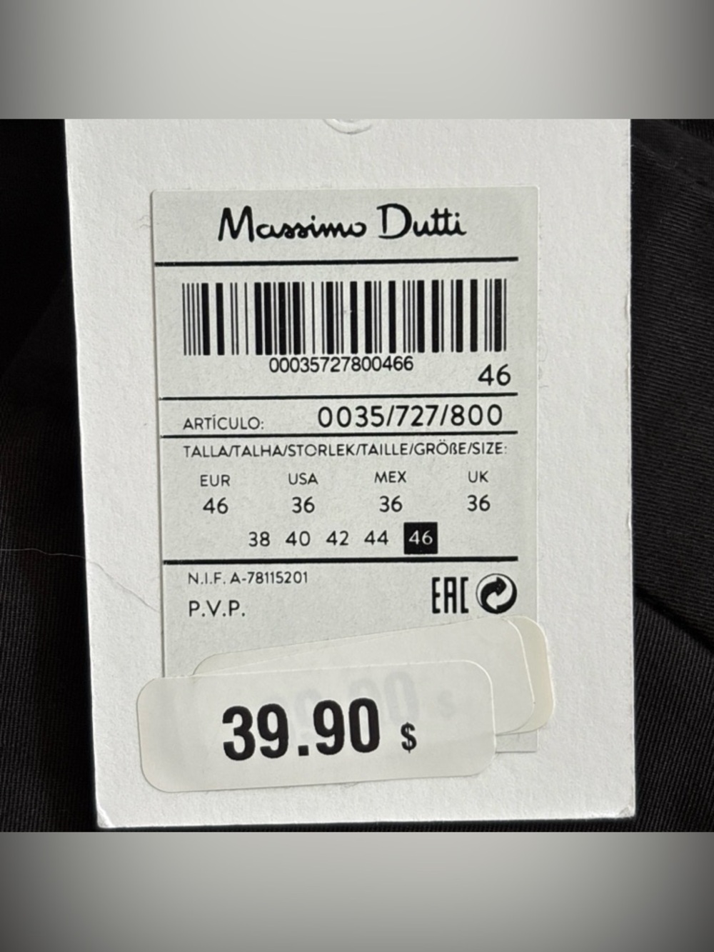 Massimo Dutti Mens Dress Pants Wide Fit Size 36 Black Designer Business Casual - Picture 5 of 16